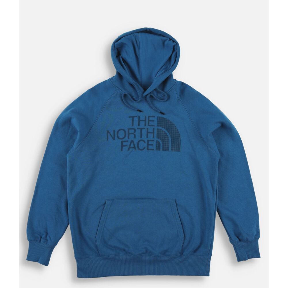 Men The North Face Graphic Print Hoodie Pullover in Marine Blue Size Medium
